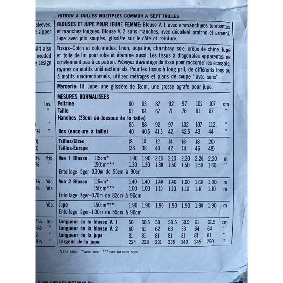 Simplicity 7150 Sewing pattern maxi skirt pullover top size 8-20 - Picture 5 of 5
